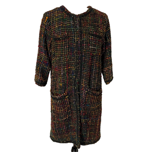 ett:twa Anthropologie Tweed Berwyn Jacket M Multicolour Longline Blazer Artsy
